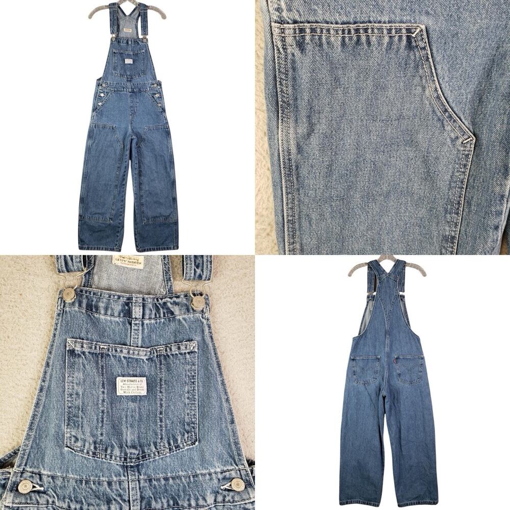 Levi’s Strauss & Co Two Horses Brand Overalls Women’s Size XS Denim Double Knee - Picture 2 of 16